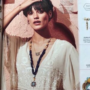 Chloe + Isabel Golden Lotus Necklace and earrings